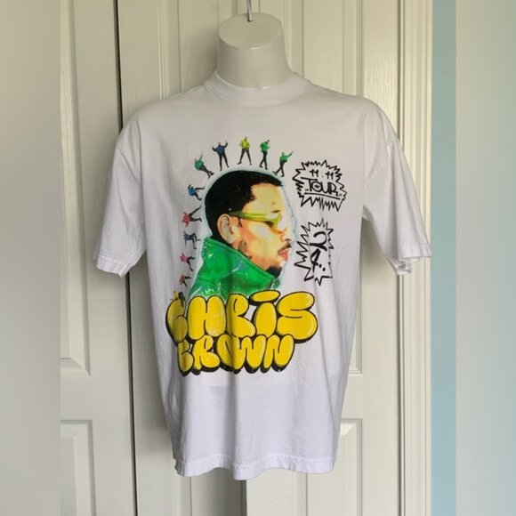 Chris Brown Concert White Tee - Picture 1 of 6